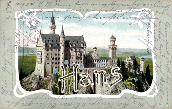 Postcard Hohenschwangau Schwangau in the Ostallgäu, Neuschwanstein Castle, Hans