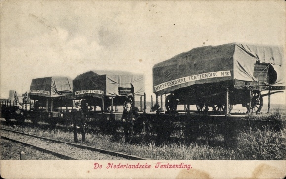 Ak De Nederlandsche Tentzending, Güterzug