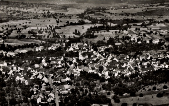 Ak Efringen Kirchen am Oberrhein, Luftaufnahme