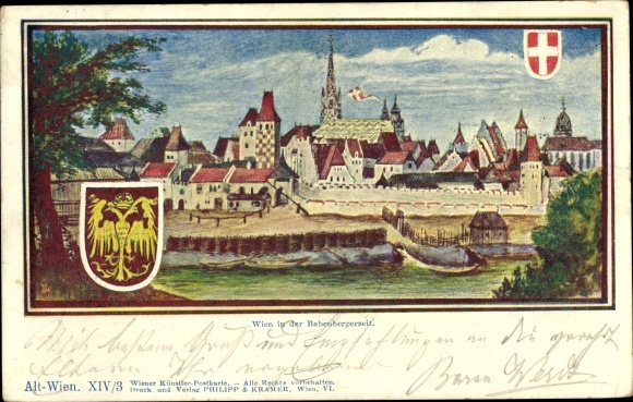 Artist PC Vienna 1 Austria, city view in the Babenberg period