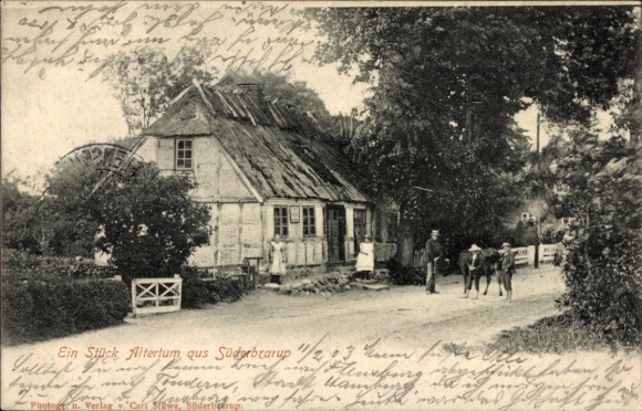 Ak Süderbrarup in vissen, wild in een oud huis