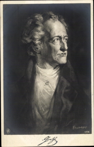 Künstler Ak Rumpf, Dichter Johann Wolfgang von Goethe