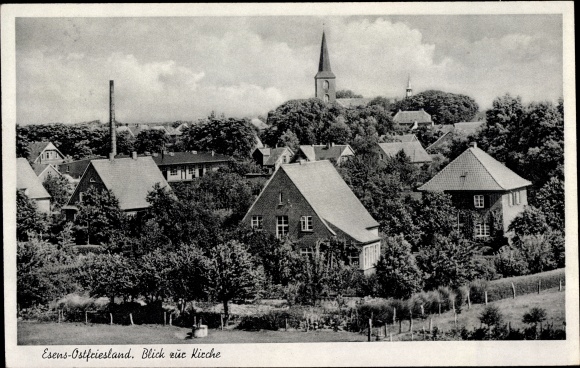 Postcard Esens in Ostfriesland, view of the church