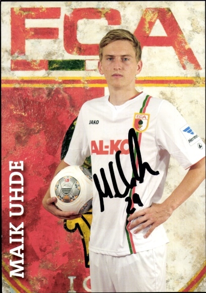 Autogrammkarte Fußballer Maik Uhde, FC Augsburg, Autogramm