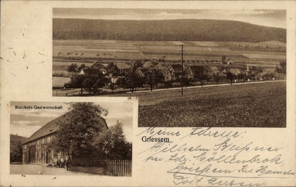 Postcard Grießem Aerzen in the Weserbergland, inn, total view