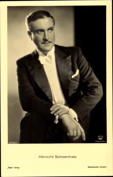 Ak Schauspieler Albrecht Schoenhals, Ross Verlag 9106/1