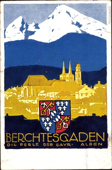 Coat of arms artist PC Berchtesgaden in Upper Bavaria, Pearl of the Bayr. Alps