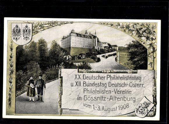Postwaardestuk Ak PP 27 C98 03, 20e Duitse Filatelistendag 1908