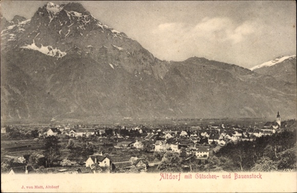 Ak Altdorf Kt Uri,  Gütschen, Bauenstock, Berglandschaft, Dorfansicht