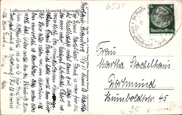 Postcard Stromberg in the Hunsrück, Kurhaus