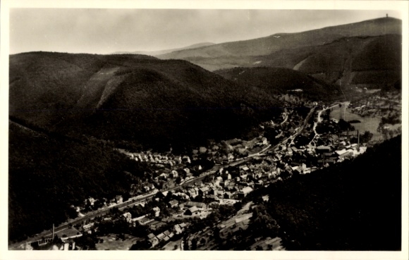 Postcard Lambrecht in the Palatinate, aerial photograph