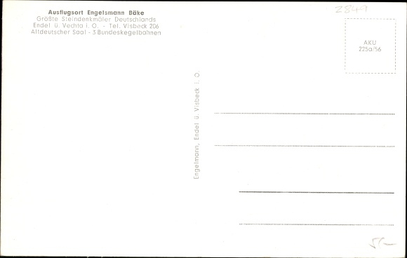 Postcard Endel Visbek in Lower Saxony, excursion destination Engelmanns Bäke
