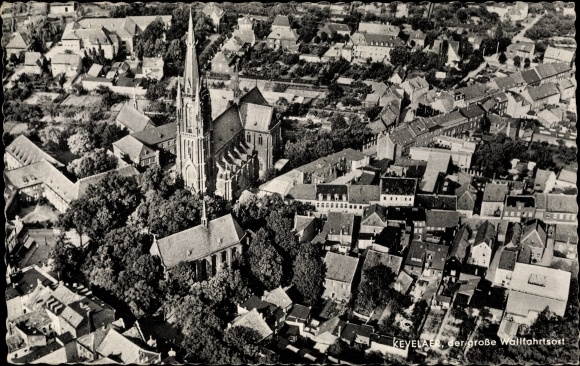 Ak Kevelaer am Niederrhein, Fliegeraufnahme, Basilika
