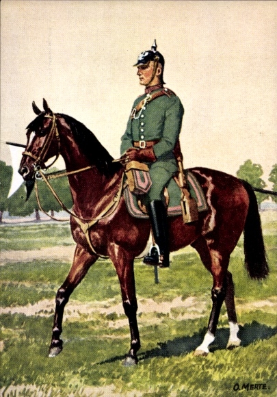 Artist Postcard Merté, Oskar, Jäger Regiment on Horseback No, 7