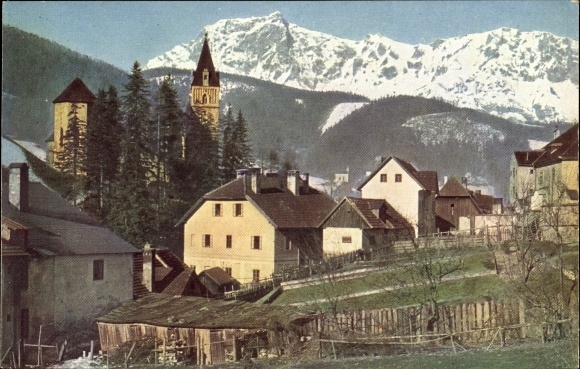 Ak Eisenerz Steiermark, Teilansicht gegen Kaiserschild