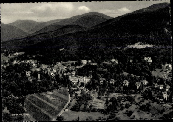 Postcard Badenweiler in the Black Forest, aerial photograph