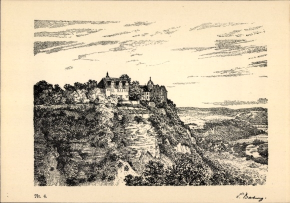Artist Postcard Dornburg an der Saale Thuringia, Goethe biography, poem, No. 4