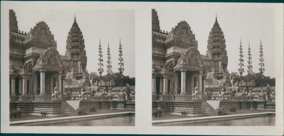 Stereo Photo Temple d&#39;Angkor-Vat, Exposition Coloniale Paris 1931