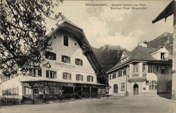 KP Marquartstein im Chiemgau, Gasthof Hofwirt, poczta, widok z przodu