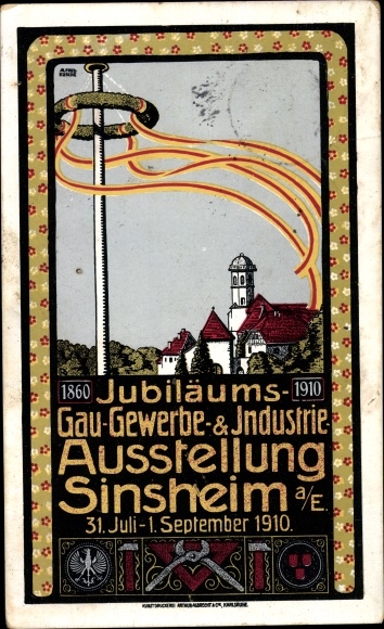 Artist PC Sinsheim in Baden, Jubilee Gau Trade &amp; Industry Exhibition 1910