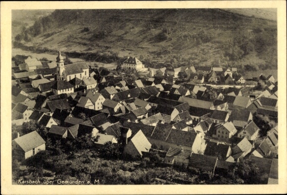 Postcard Karsbach in Lower Franconia, general view