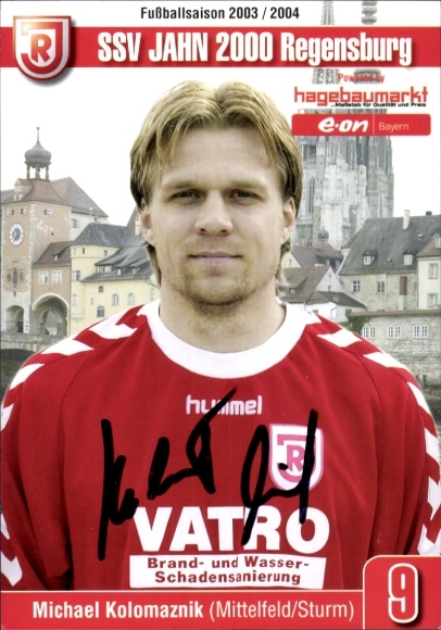 Autograph card footballer Michael Kolomaznik, SSV Jahn Regensburg, autograph
