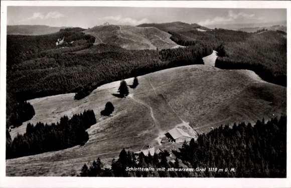 Ak Isny im Allgäu, Schletteralm, Fliegeraufnahme, Schwarzer Grat