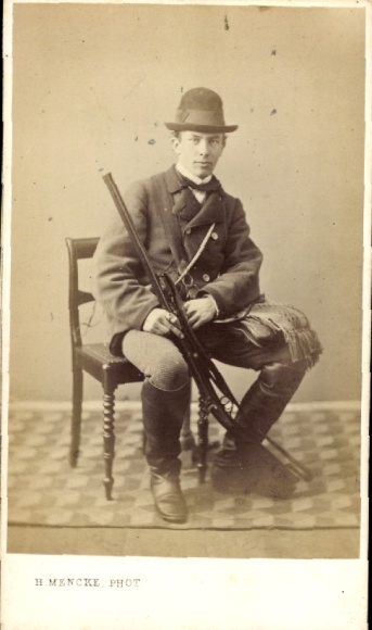 Kabinett Foto Itzehoe, Männerportrait, Jäger