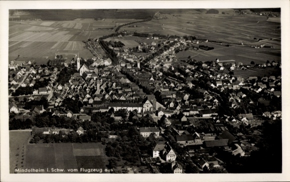 Postcard Mindelheim in Unterallgäu, aerial photograph
