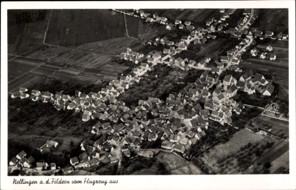Postcard Nellingen auf den Fildern Ostfildern, aerial photograph