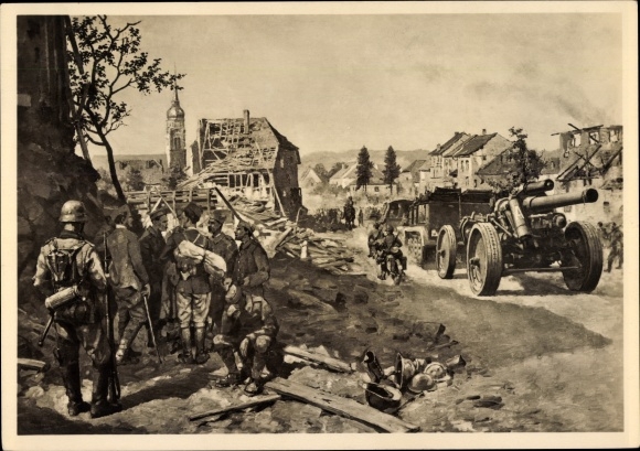Künstler Ak Handel Manzetti, E. v., Vormarsch des XII. A. K. durch Johannes Rohrbach, HDK 369