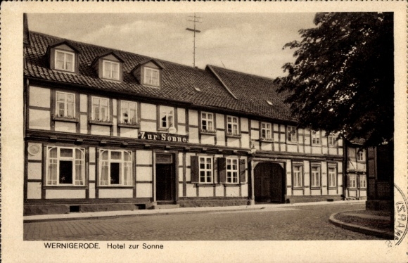 Ak Wernigerode im Harz, Hotel zur Sonne,   , schwarz-weiß