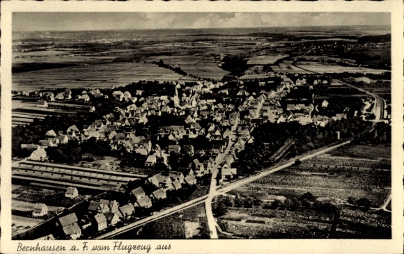Postcard Bernhausen Filderstadt Baden Württemberg, aerial photograph