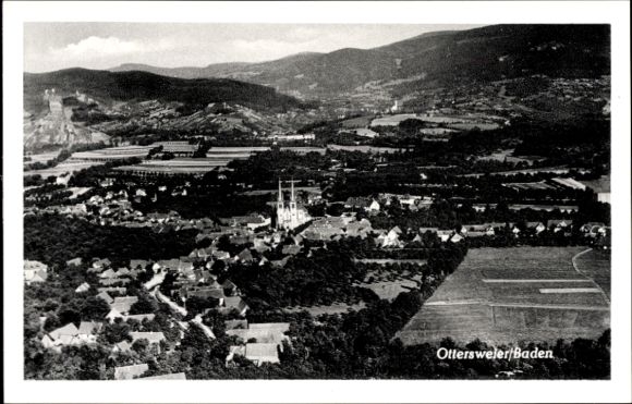 Ak Ottersweier in Baden, Fliegeraufnahme