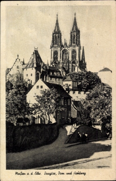 KP Meißen nad Łabą, Miśnia nad Łabą, zamek, katedra, wydrążona droga