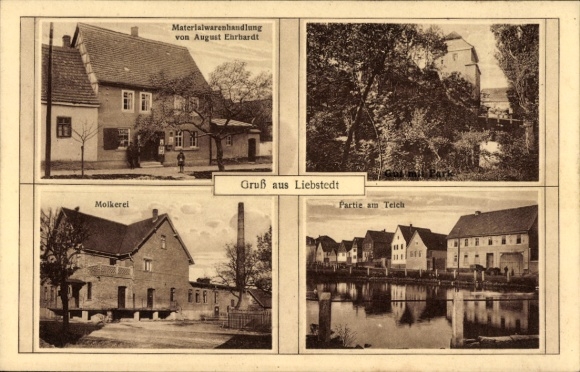 Ak Liebstedt Ilmtal Weinstraße Weimarer Land, Geschäft, Teich, Molkerei