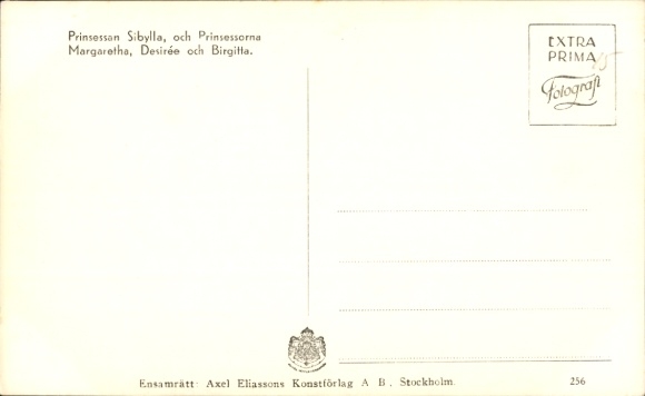 Picture Princess Sibylla, Princesses Margaretha, Desirée and Birgitta of Sweden