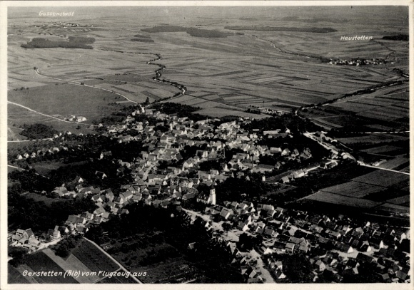 Postcard Gerstetten on the Alb Württemberg, aerial photograph