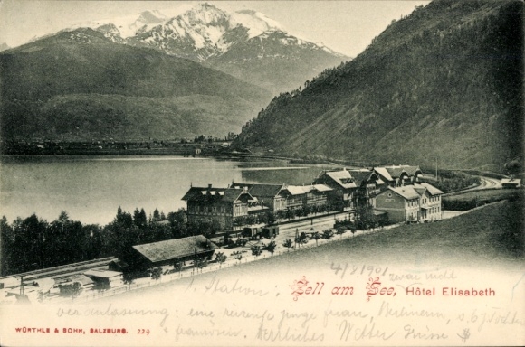 Postcard Zell am See in Salzburg, Hotel Elisabeth