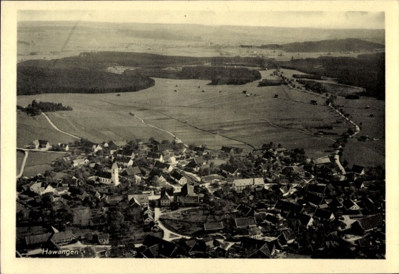 Postcard Hawangen in Schwaben Unterallgäu, aerial photograph