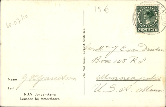 Postcard Leusden Utrecht Niederlande, NJV Boys Camp, Volleyball