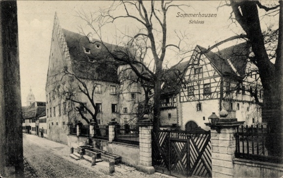 Postcard Sommerhausen am Main Lower Franconia, Castle