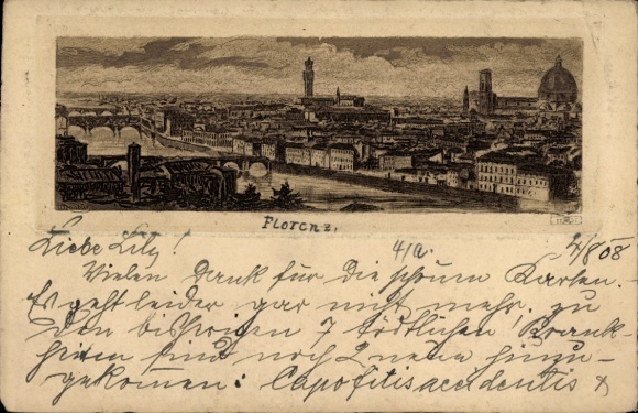 Ak Firenze Florenz Toscana, Stadtansicht von  Ponte Vecchio, Hohe Gebäude, Hakenkreuz nicht sicht