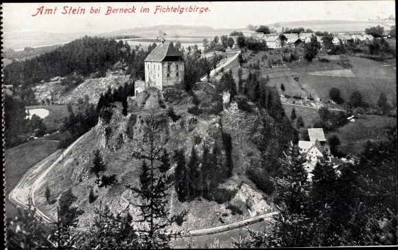 Postcard Stein Gefrees in the Fichtelgebirge of Upper Franconia, castle, place, bird&#39;s eye view