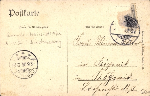Postcard Berlin Treptow Adlershof, Roonstraße corner Auguste Viktoria Straße