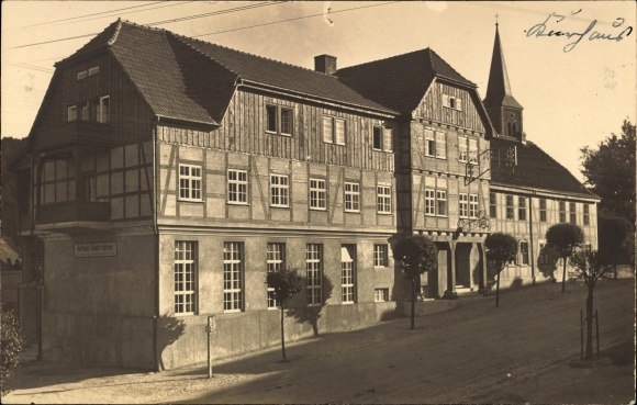 foto Ak Güntersberge Harzgerode, Nieuw Kurhaus, geopend in mei 1928