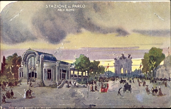 Artist PC Milano Milan Lombardia, Esposizione 1906, Stazione al Parco