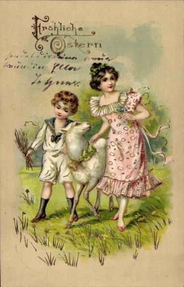 Ak Oberlungwitz in Sachsen, Fröhliche Ostern,
allen lieben
Freunden,
Ellar
Jetzeer.