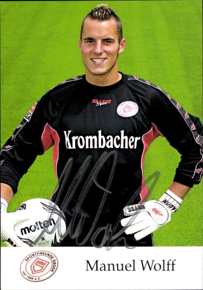 Autograph card footballer Manuel Wolff, Sportfreunde Siegen, autograph