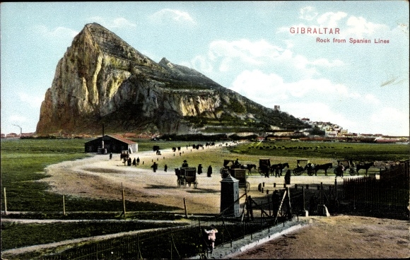 Postcard Gibraltar, Rock from Spanish Lines